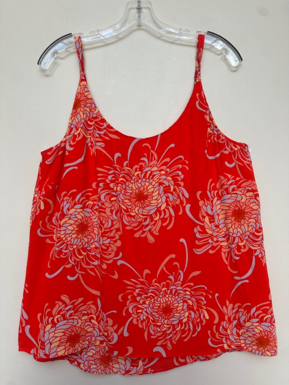 Cabi Floral Camisole Tank Red Rayon Size Large
